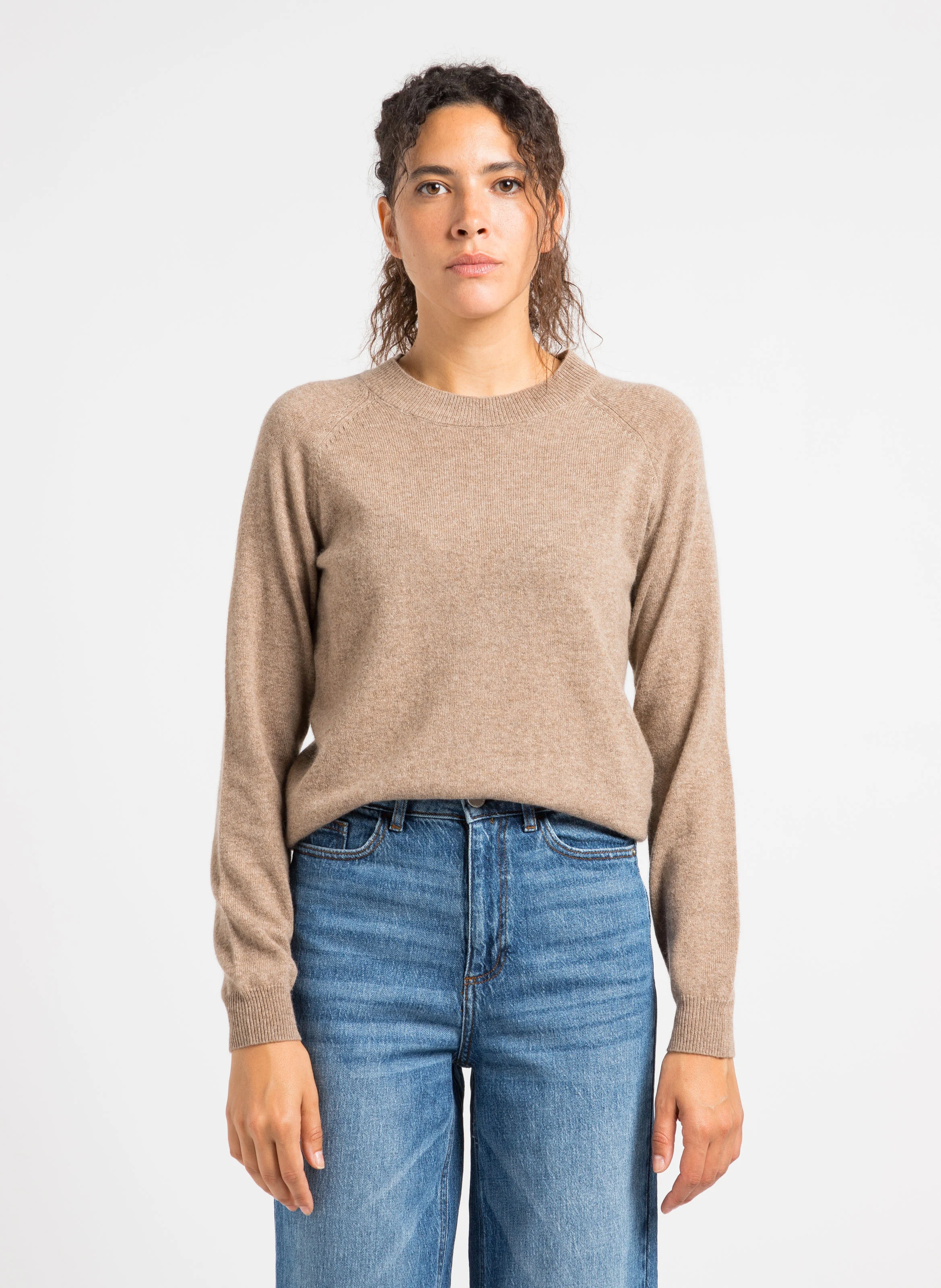 Pull col rond en cachemire | Marron