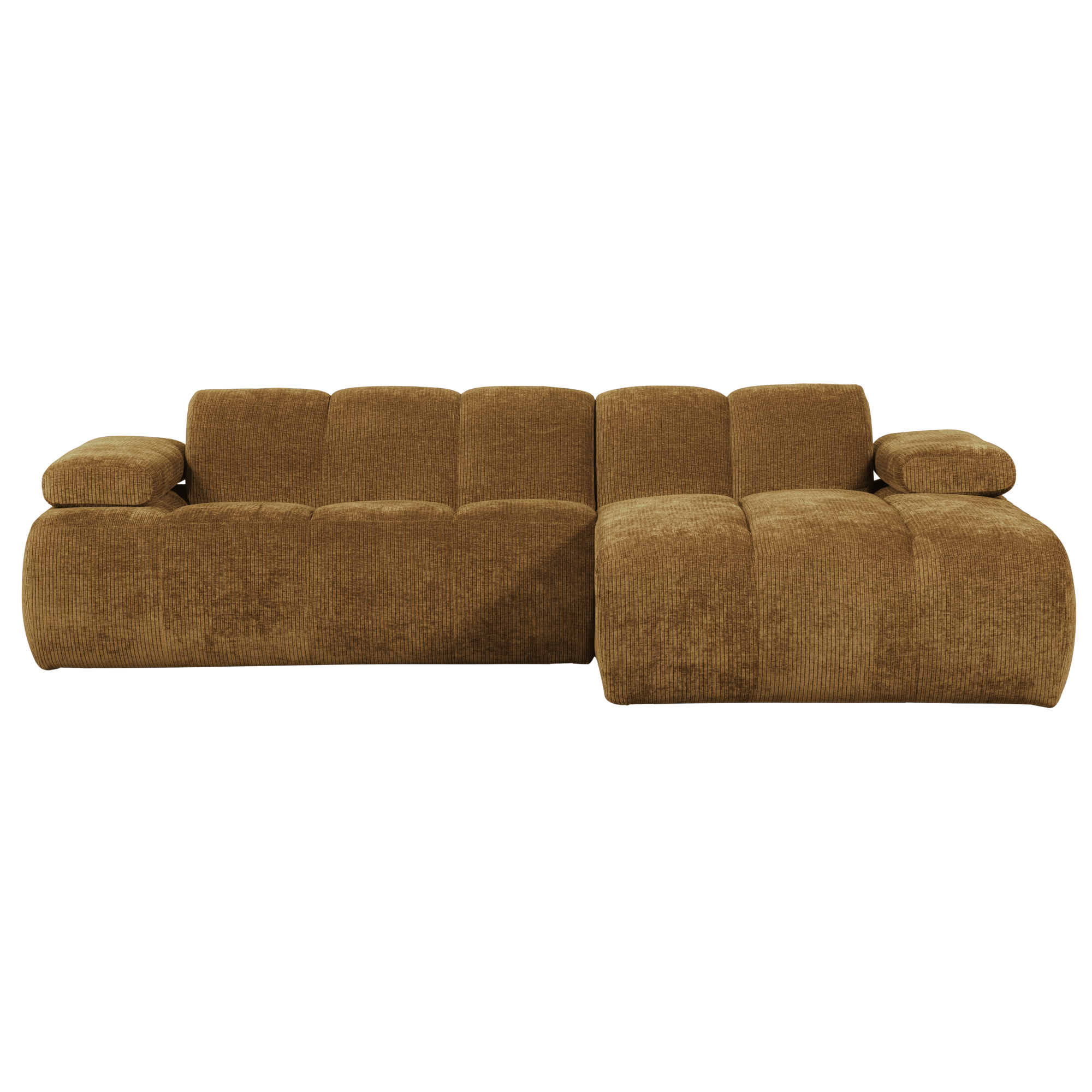 Chaise Longue Mojo Mojo Chaise Longue Rechts - Geweven Ribstof - Honinggeel