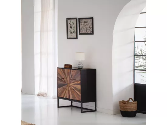 Cadre en bois et tissu imprimé