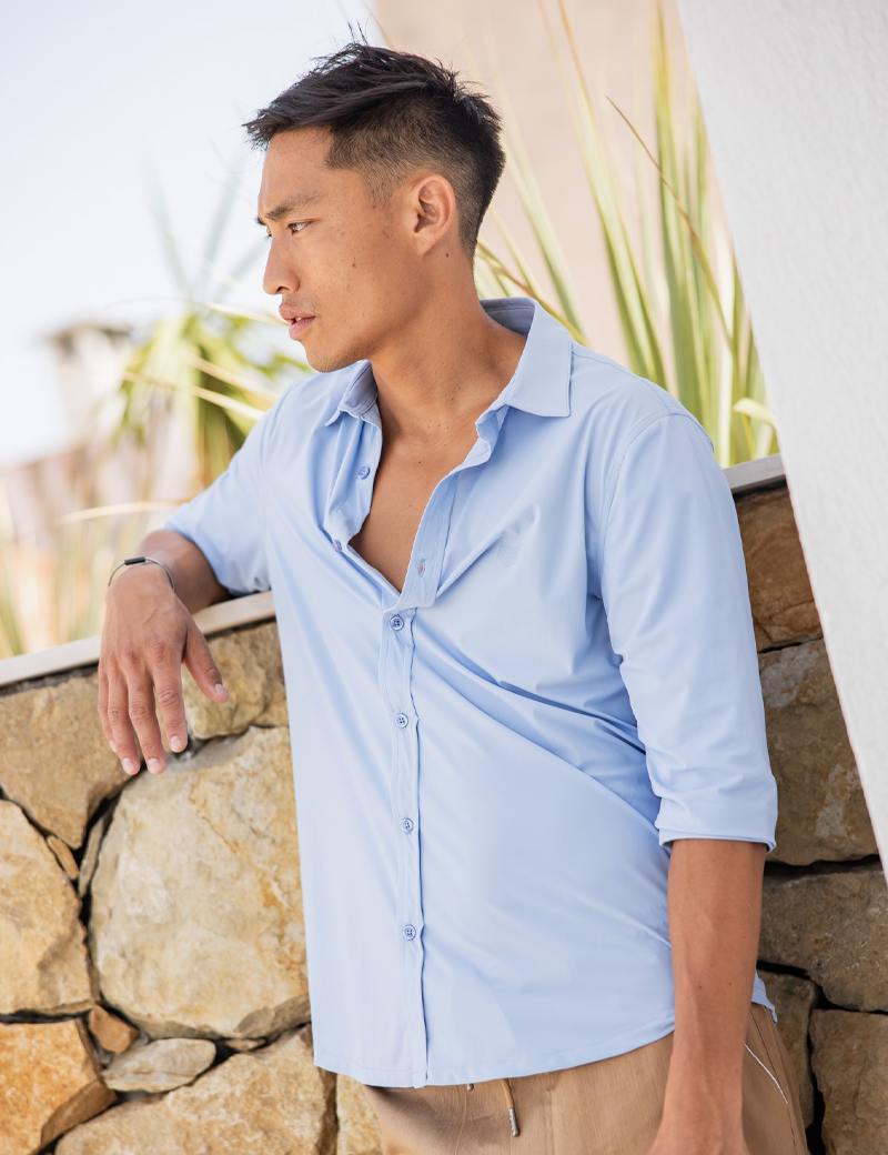 HBT CHEMISE HOMME CHARLIE MANCHES 3/4 CIEL