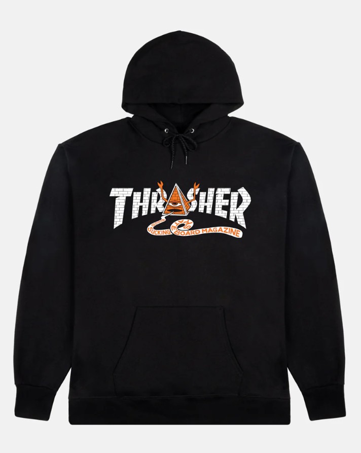Thrasher Sweat Toy Machine Pyramid Hood Black