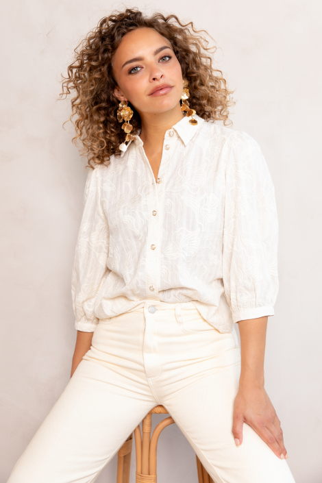 Freebird beige dames blouse