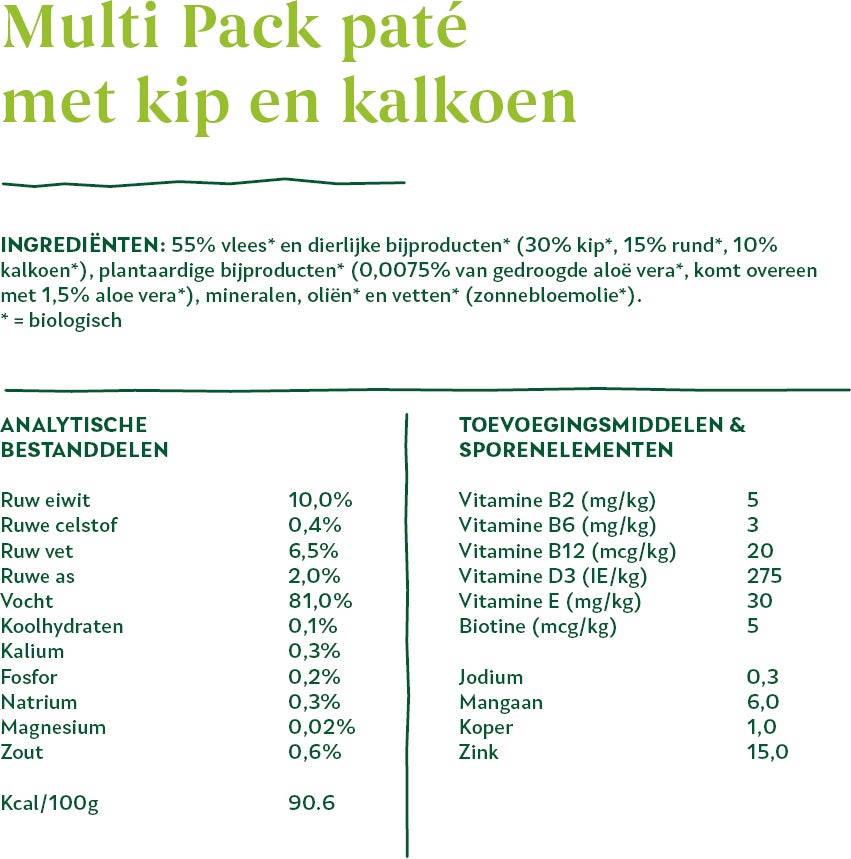 Yarrah biologisch hondenvoer paté kip en kalkoen multipack 150 g 6 stuks