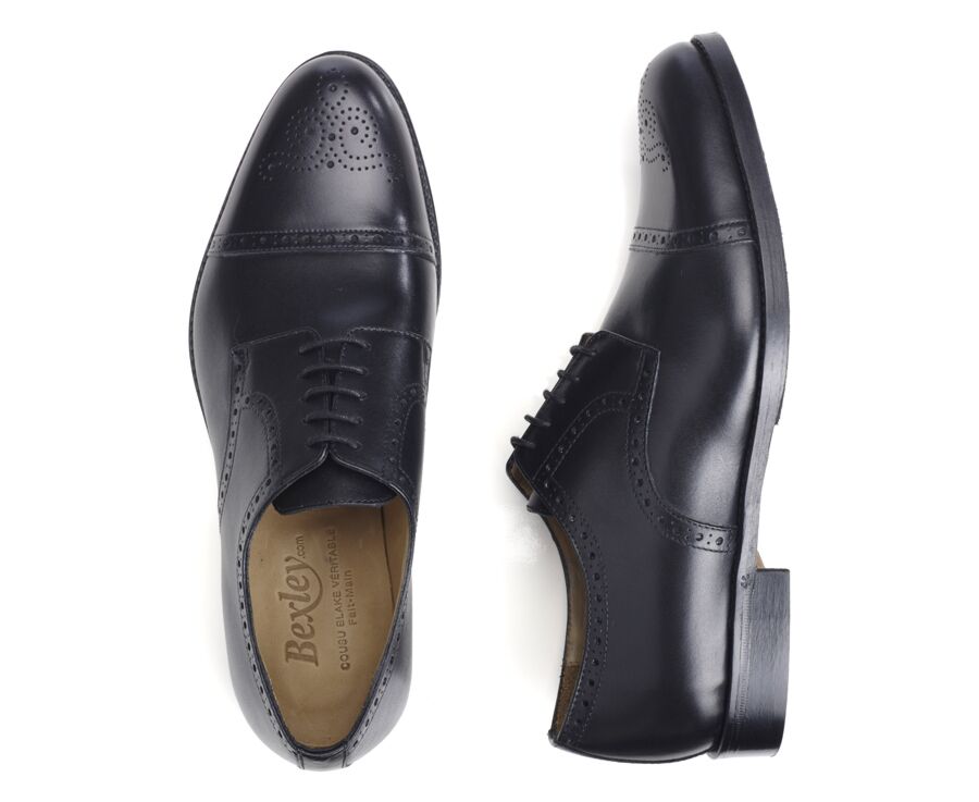 Derbies homme Noir semelle cuir avec patin - BALDERTON PATIN