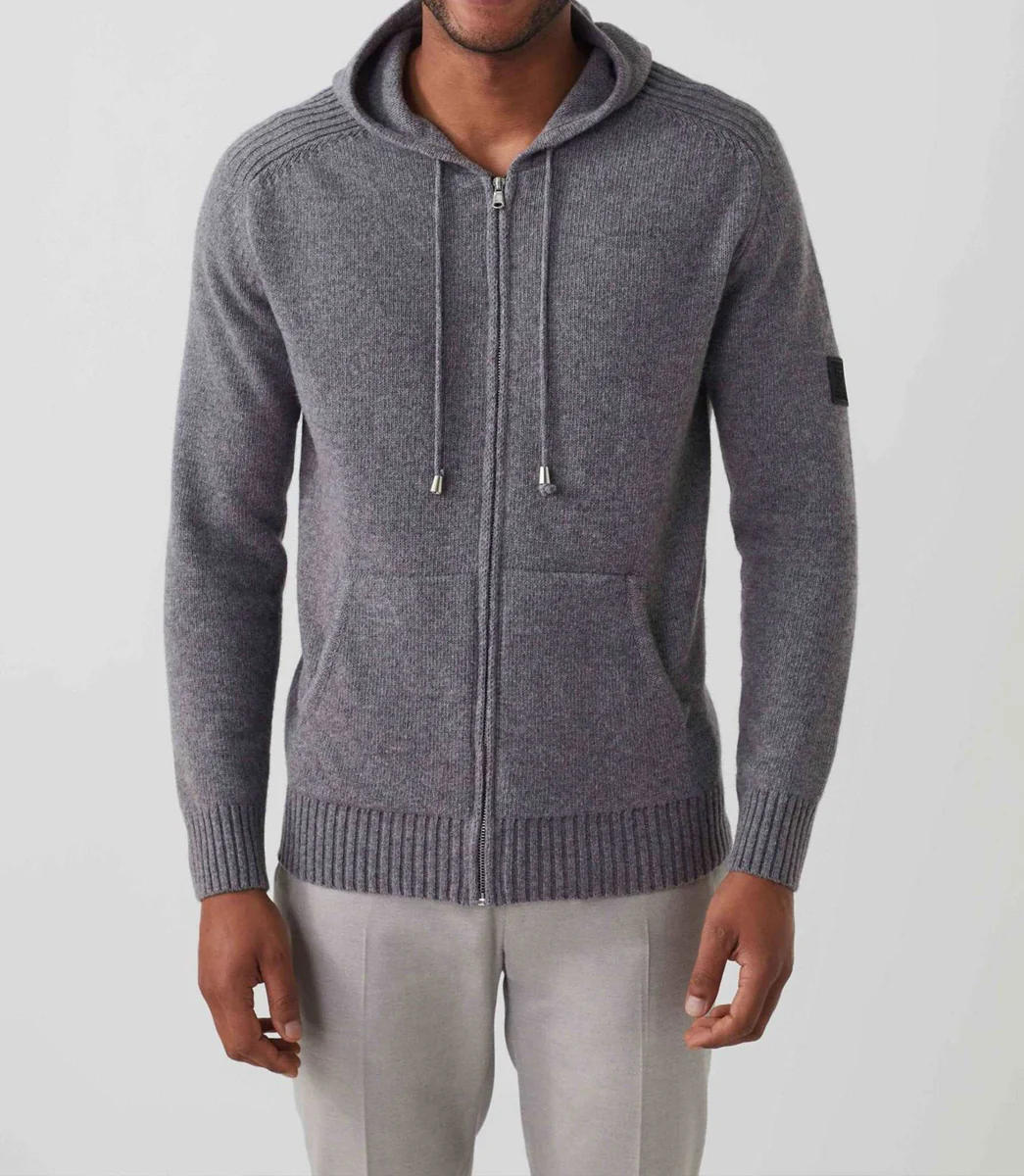 Gilet zippé à capuche gris 
