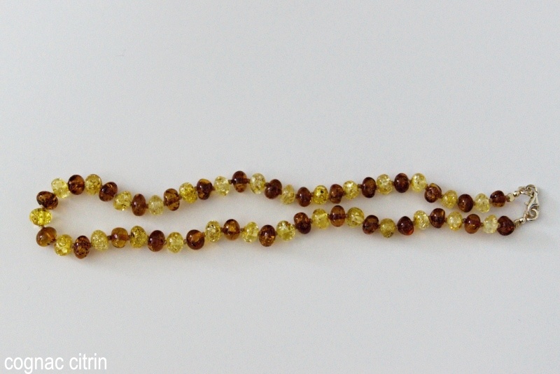 AMBERSTYLE Bernsteinkette cognac citrin<br>1 Stück, 32cm, mit Karabinerverschluss