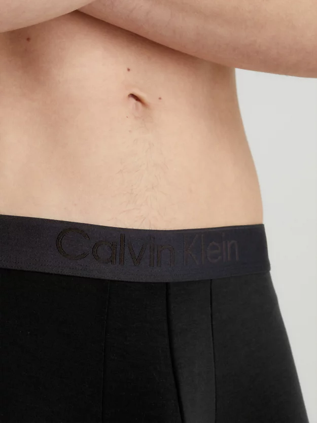 Conjunto com 3 Cuecas Boxer de Cintura Baixa - CK Pretas