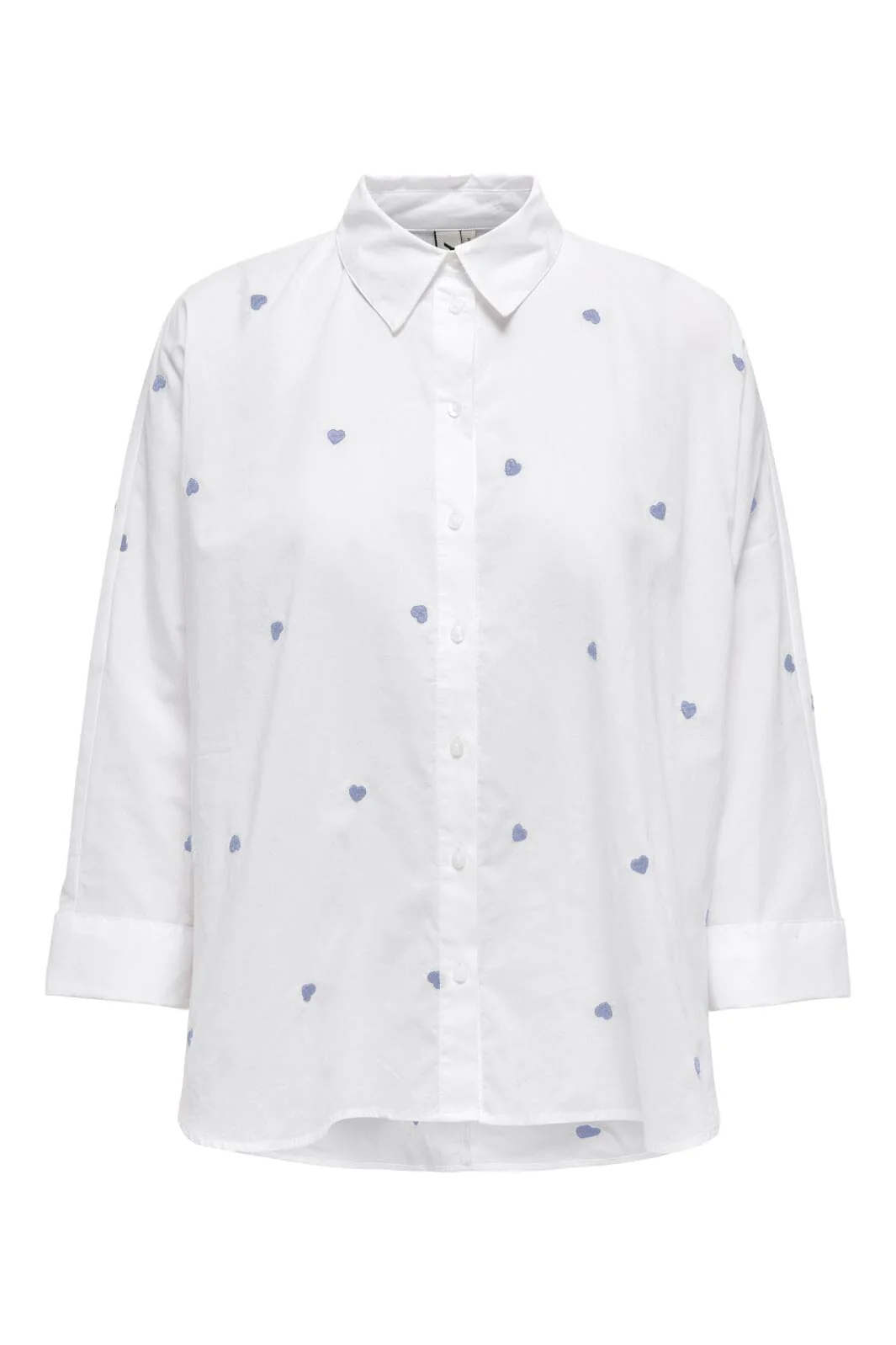 Only Onlnew Lina Grace Ls Emb Shirt 4749760 bright white brunnera blue heart