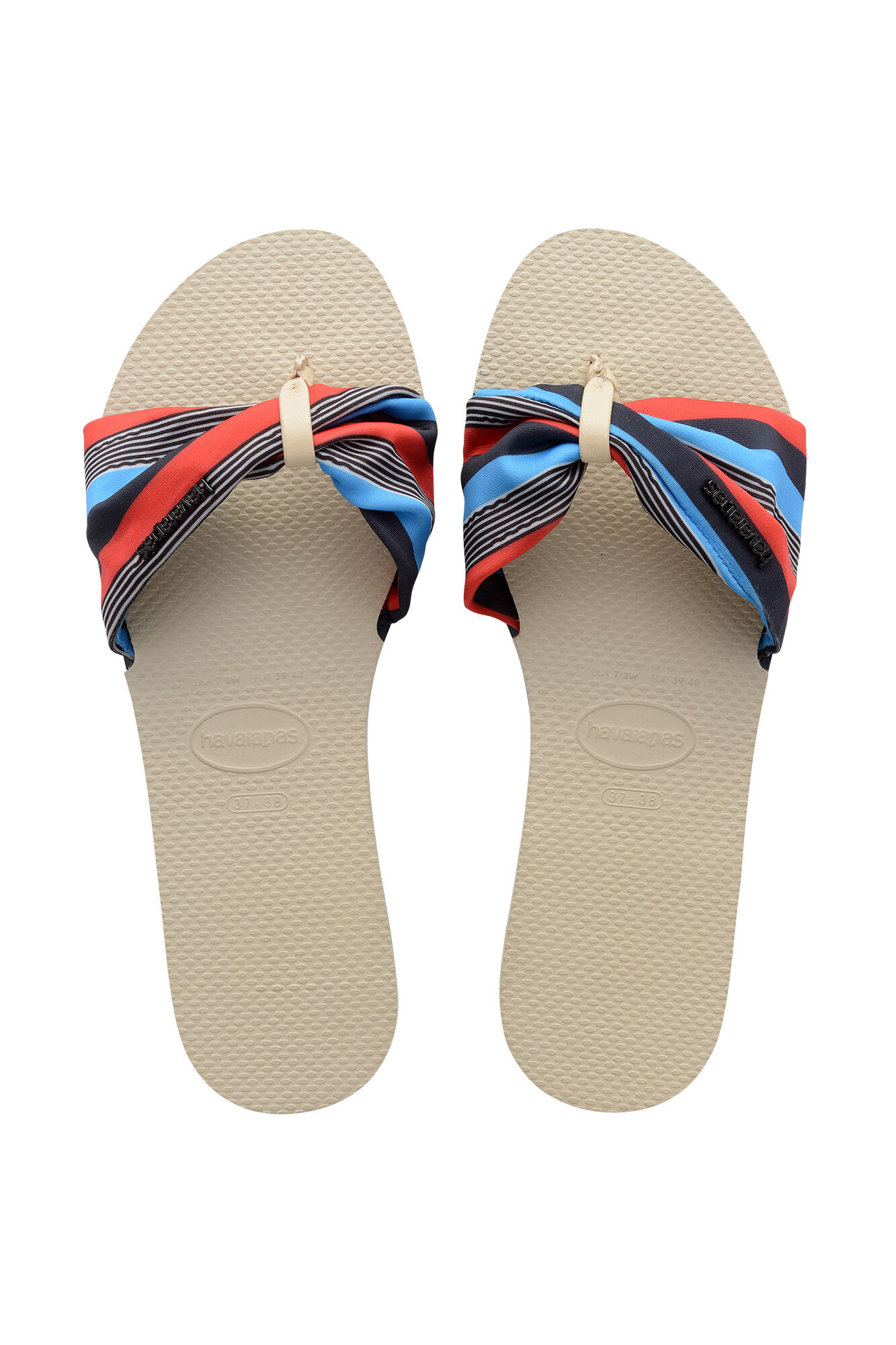 Chinelo You St Tropez com tira de tecido - bege