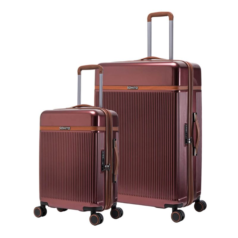 Lot de 2 valises rigides Neko Extensibles 78.5 et 55 cm Burgundy