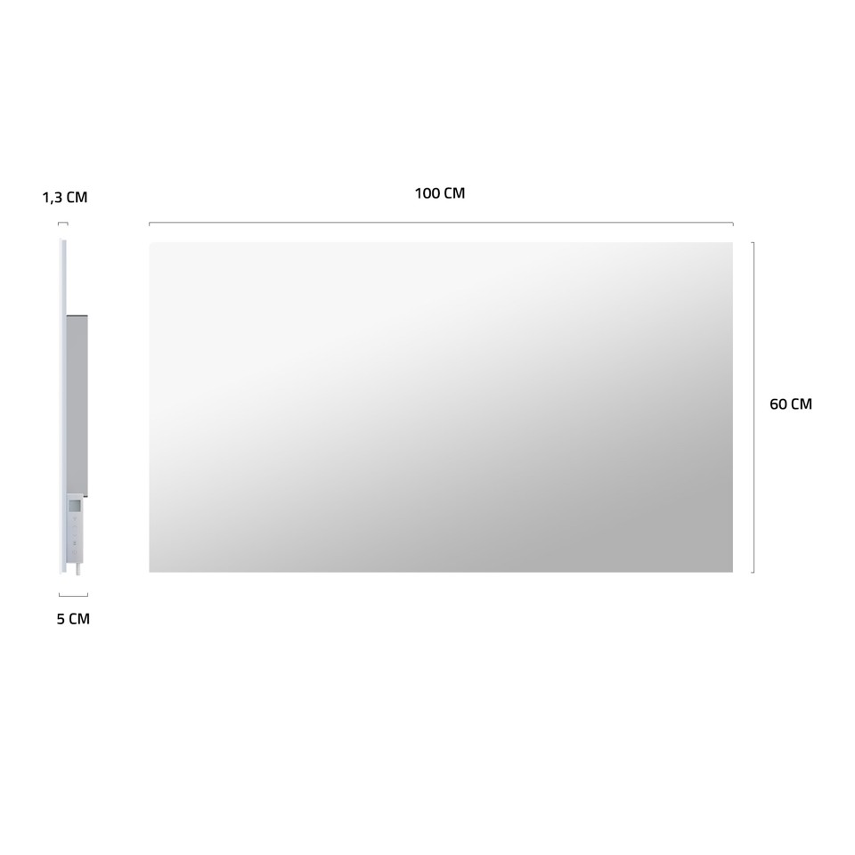 Hombli - Smart IR glas varmepanel 600W, spejl (600w)