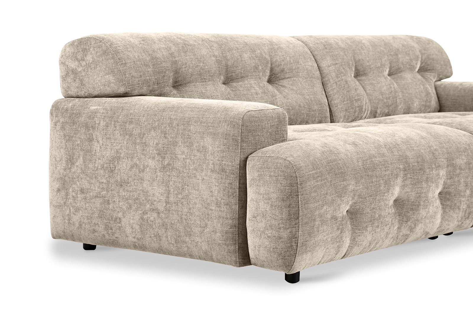 Bob 3-seter Tekstil City 05 Beige med sorte ben.