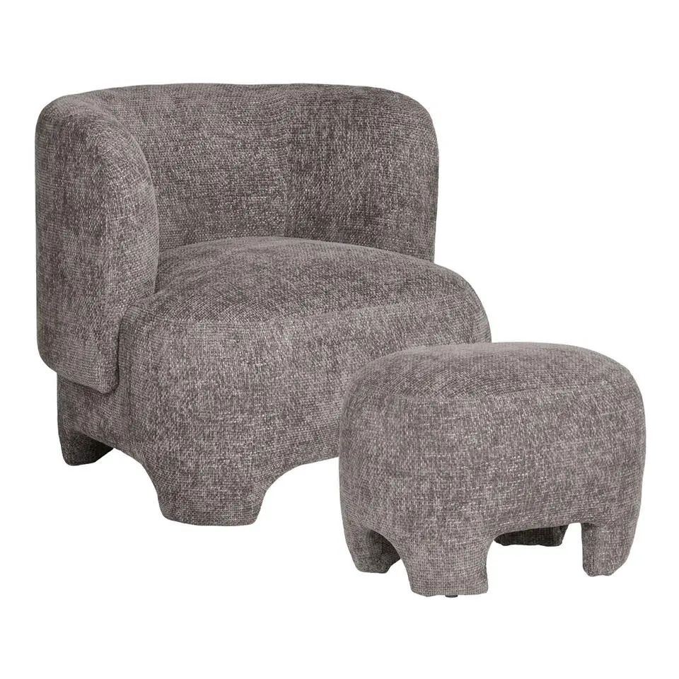 Fauteuil Grijs Stof - 79x77x72cm - Nazare