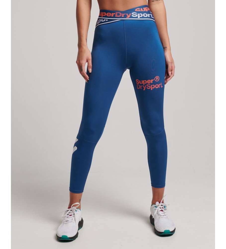 Calça legging Superdry Training Cross 7/8 azul