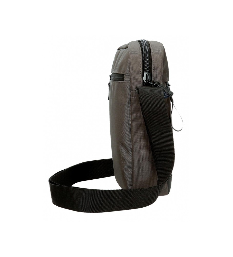 Bolsa de ombro grande Pepe Jeans Iron com suporte para tablet, cinza