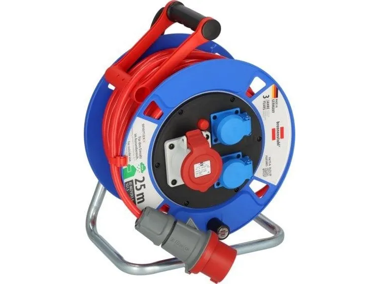 Brennenstuhl 1182770010, 25 m, Udendørs, IP44, Ridseresistent, Kuldebestandig, Oliebestandig, UV-resistent, Plast, Sort, Blå, Grå, Rød
