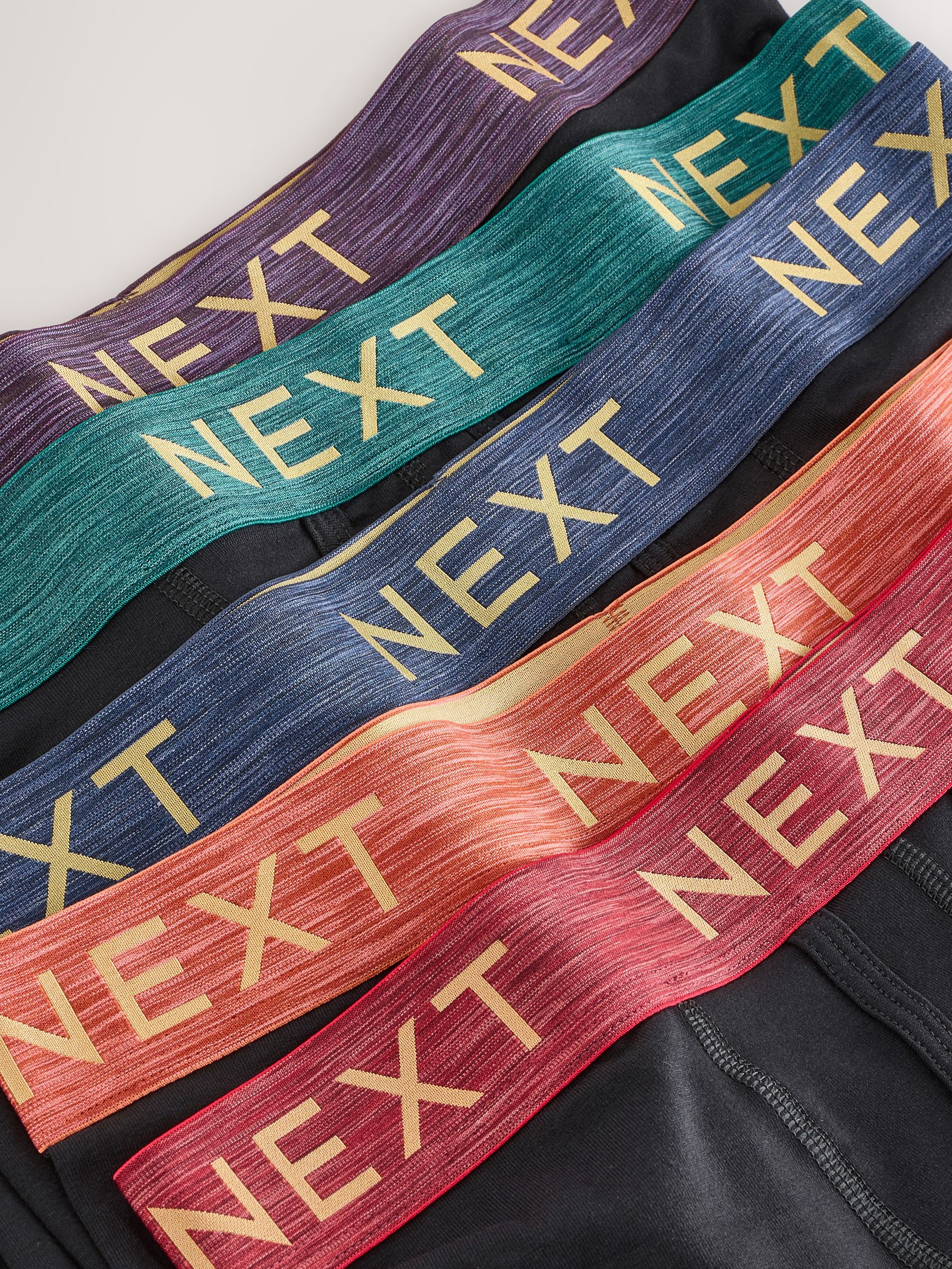 Zwart felrood/oranje/groen gemêleerd tailleband - Boxershorts van katoenrijk materiaal met A-voorkant