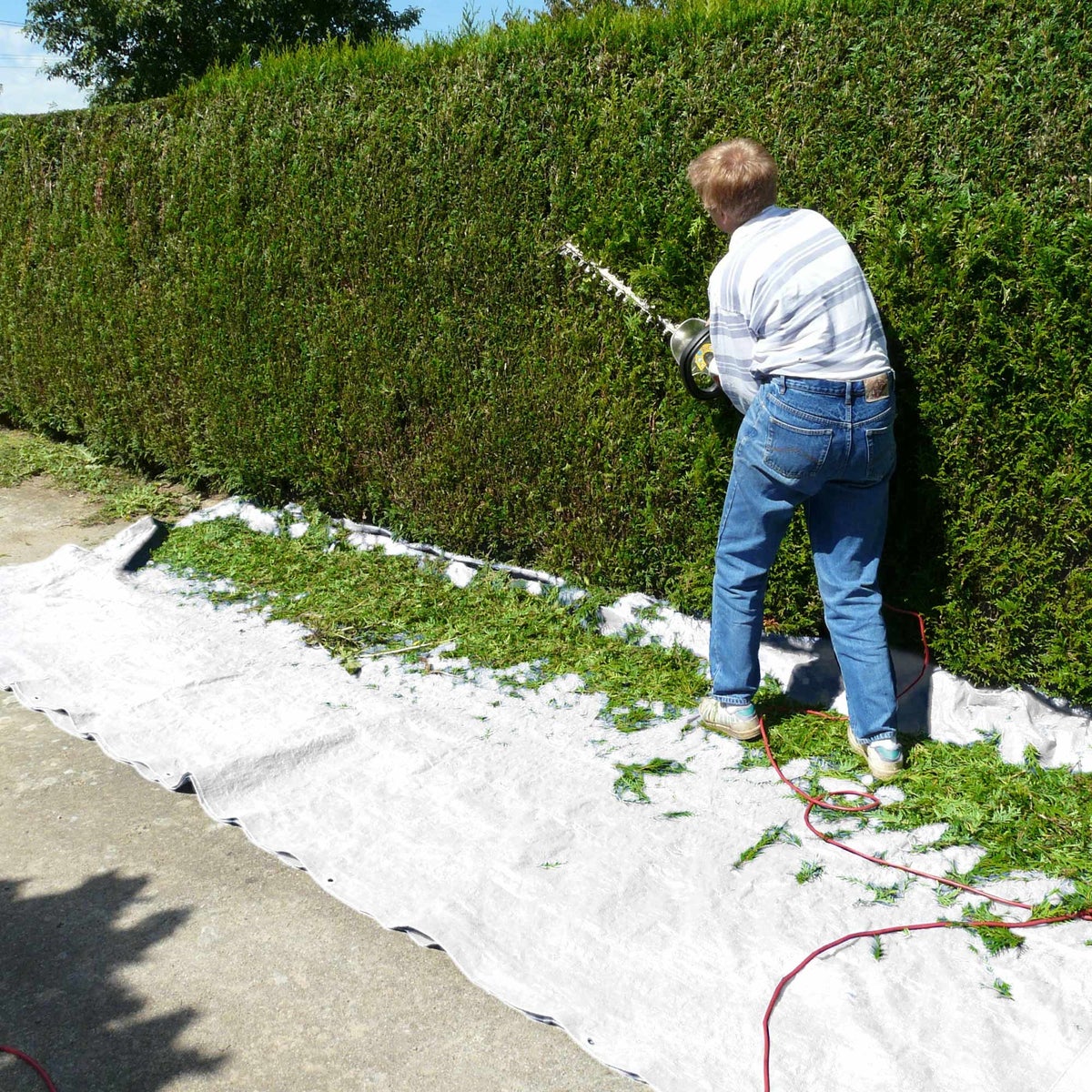 ECD Germany Afdekzeil met ogen, 3x5 m, 15 m², 260 g/m², wit, polyethyleen, schimmelwerend, waterdicht, scheurvast, beschermhoes, boothoes, tuinhoes, houten hoes, hoes voor tuinmeubelen, zwembad, auto