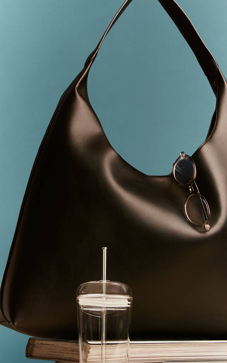 Noir Sac Cabas Structuré En Synthétique