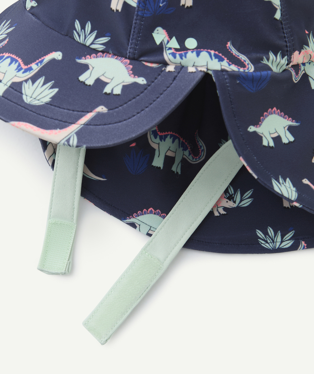 CHAPEAU ANTI-UV BÉBÉ GARÇON EN FIBRES RECYCLÉES IMPRIMÉ DINOSAURES
