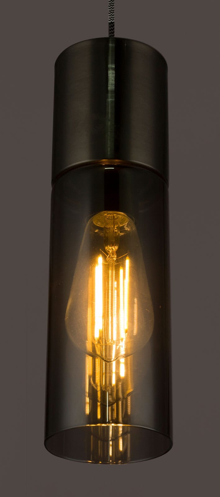 GLOBO Retrofit Pendelleuchte Annika 10x152,5 cm nickel/rauchfarbig
