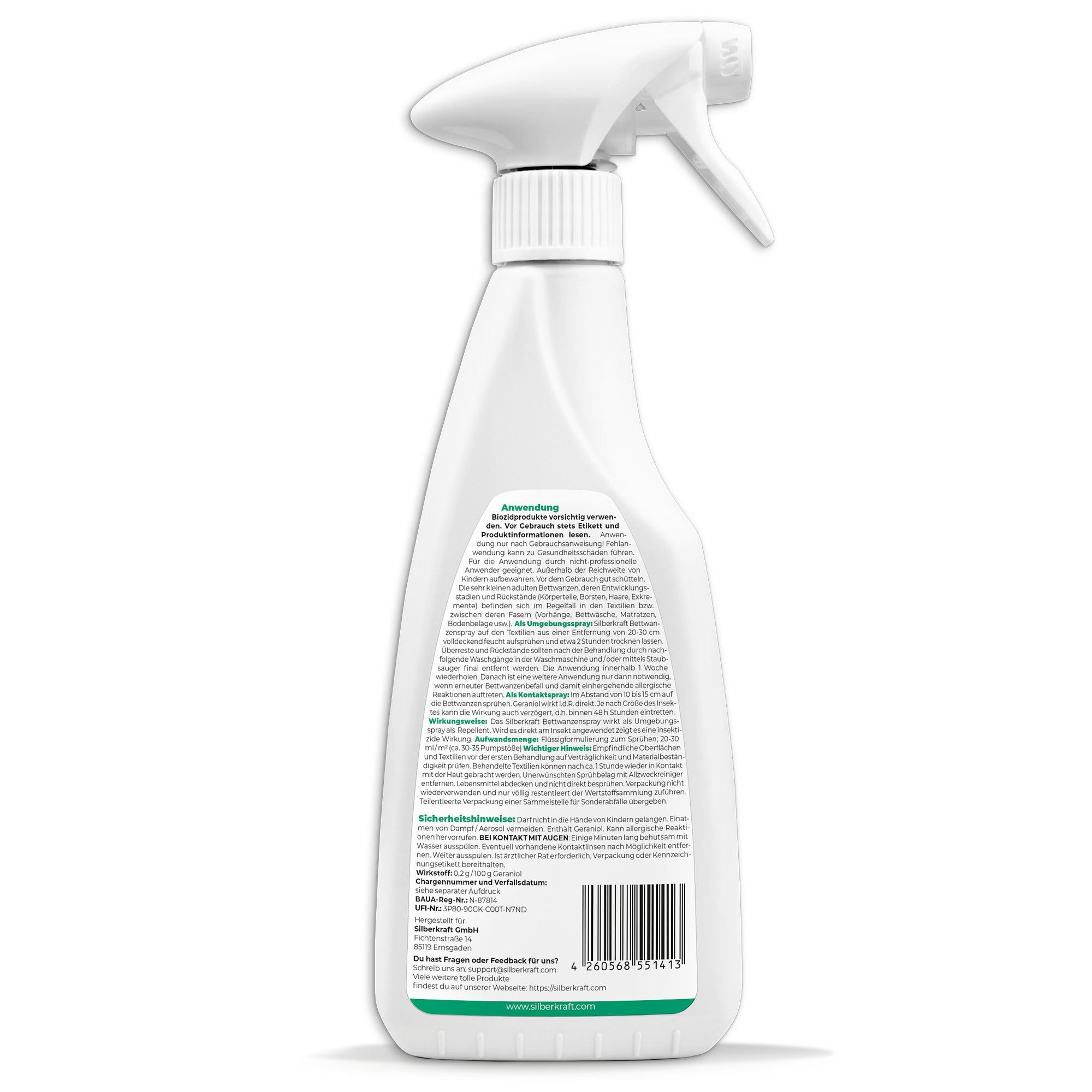 SILBERKRAFT Anti Bettwanzen Spray