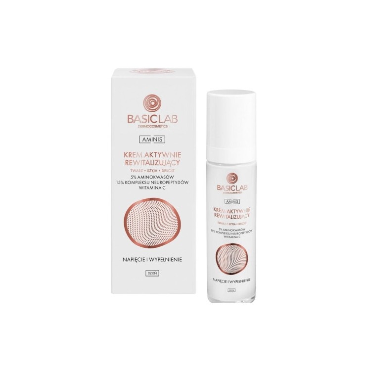 BasicLab Aminis Actief revitaliserende dagcrème voor gezicht, hals en decolleté 5 % Aminozuren 50 ml