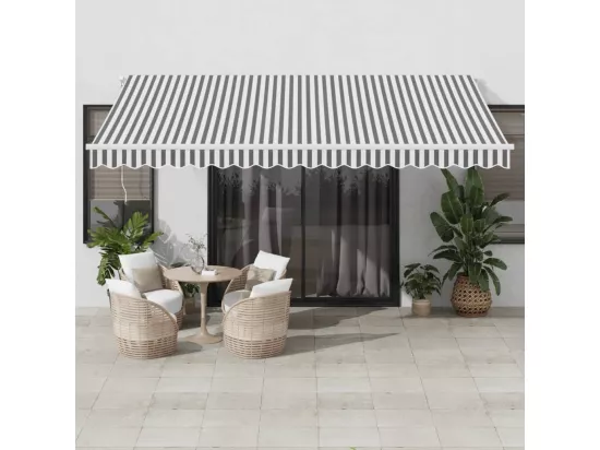 Auvent rétractable automatique anthracite et blanc 450x350 cm