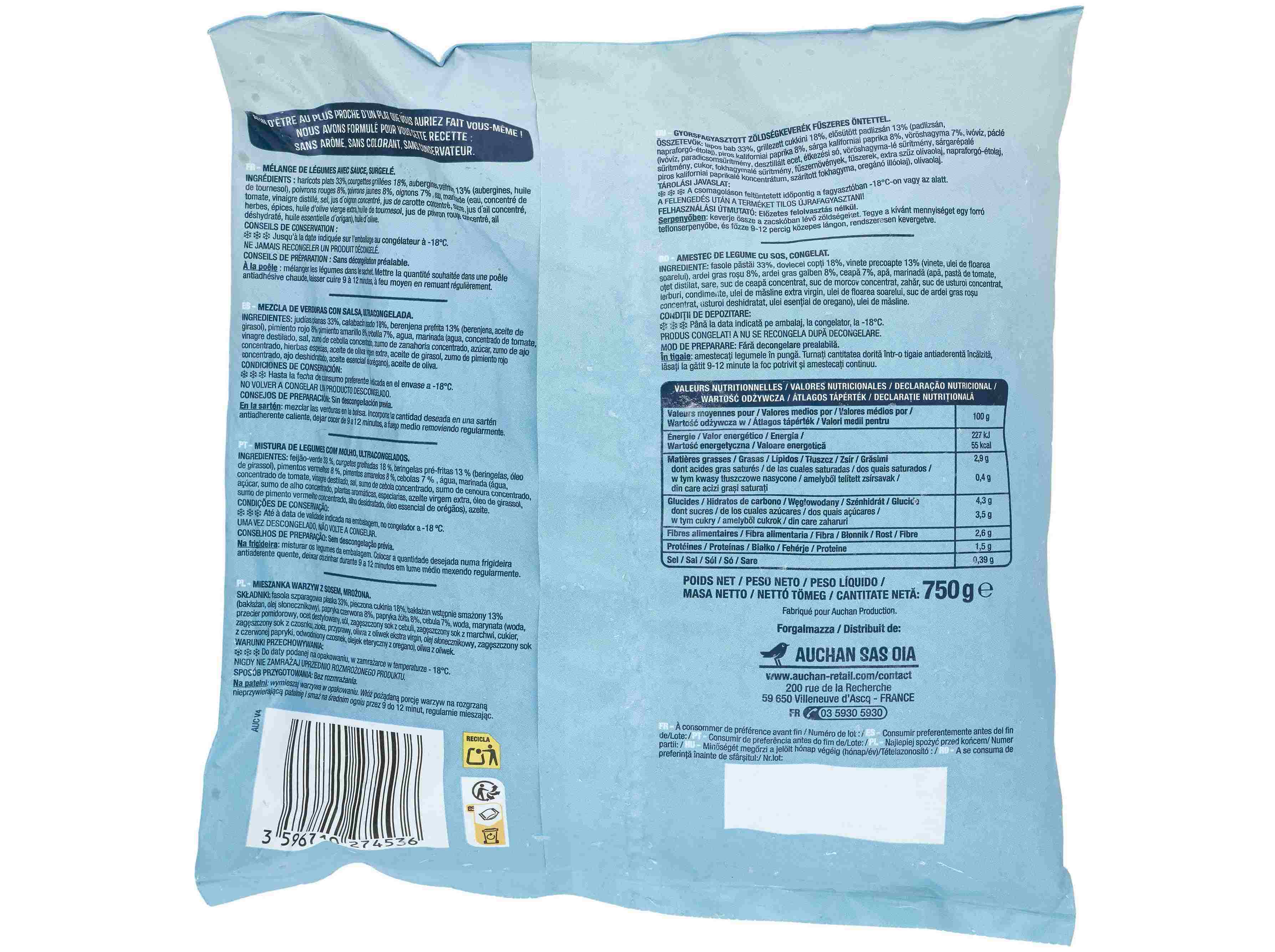 SALTEADO DE LEGUMES AUCHAN À CATALÃO 750G