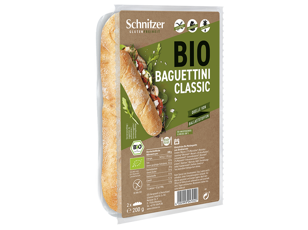 BAGUETE SCHNITZER SEM GLÚTEN BIO 200G