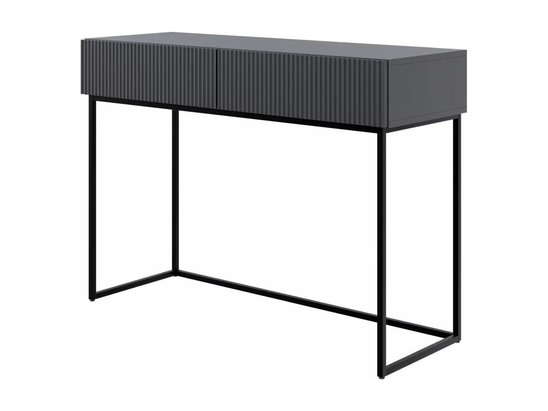 Coiffeuse avec tiroirs - noir - 110 cm - avec pieds noirs - VELDIO