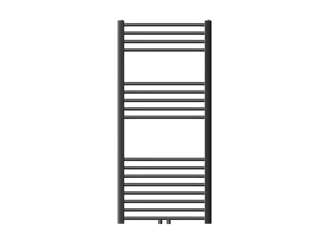 Radiateur sèche-serviette courbé acier anthracite connexion central 60x120 cm