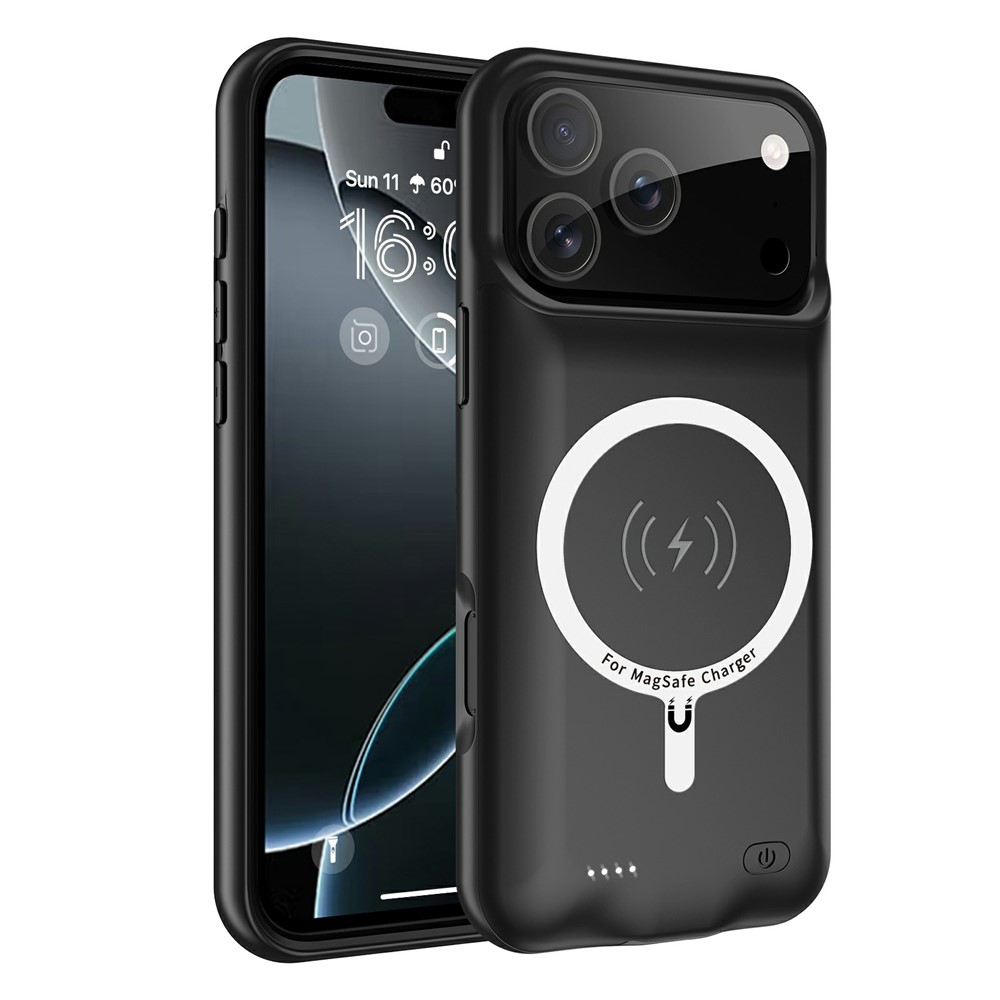 iPhone 17 Pro Max MagSafe Backpack Akku Case Schutzhülle (6000mAh) - Schwarz
