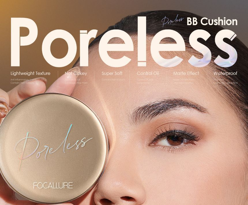 FOCALLURE - Poreless Matte Air Cushion Foundation - 4 kleuren