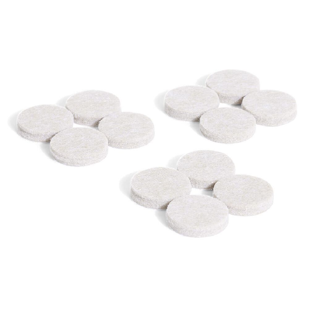 Lot de 12 patins en feutre adhésif ultra puissant beige - Ø22 mm
