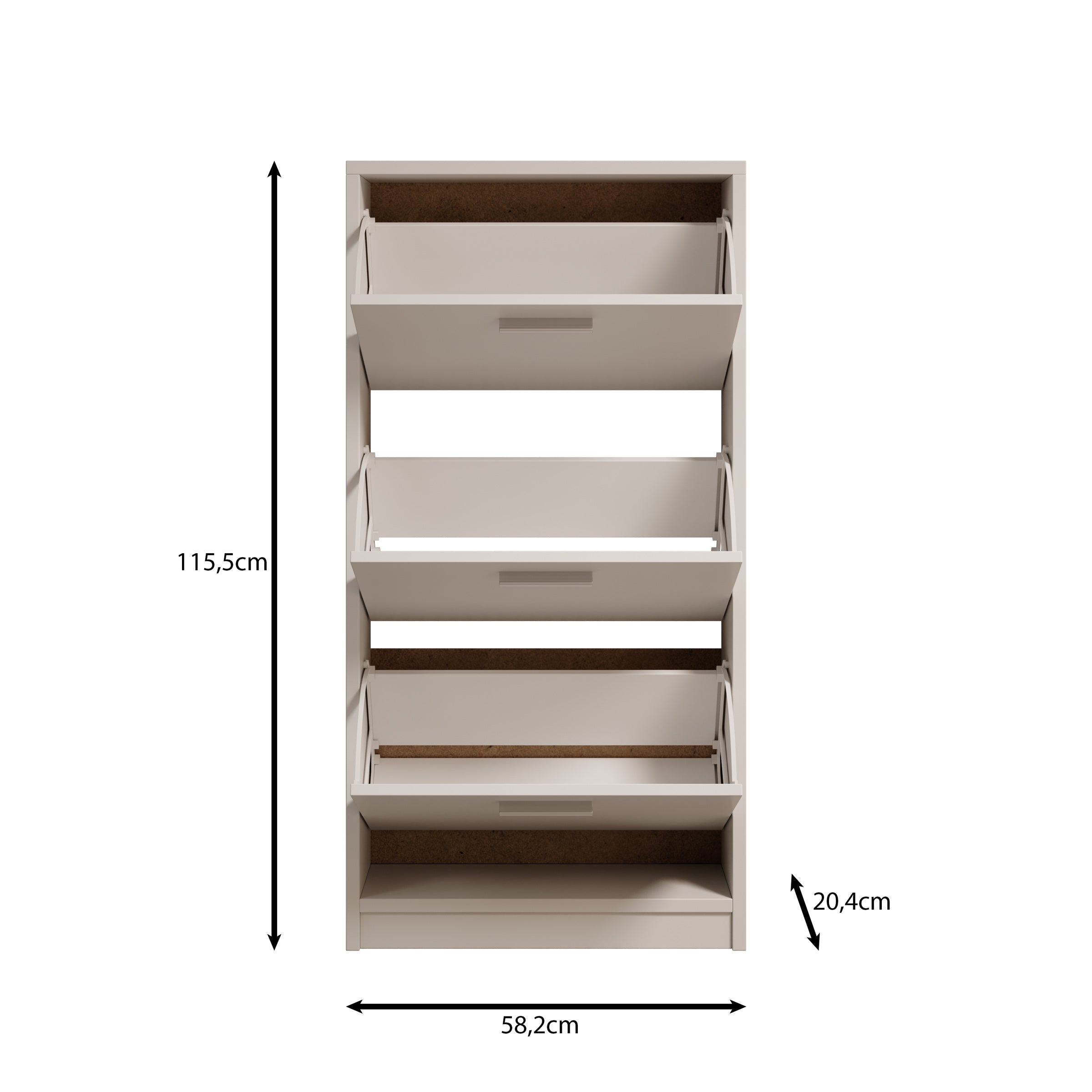 Nivik - Schoenenkast 3 vakken - Wit - 58x20x116 cm