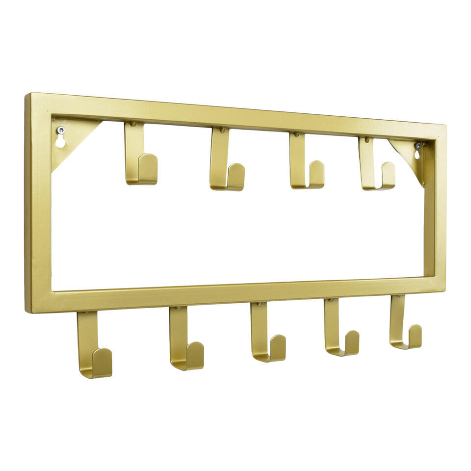 LOFT42 Bono Small Kapstok - Goud – Metaal – 9 haken - 50x26x4