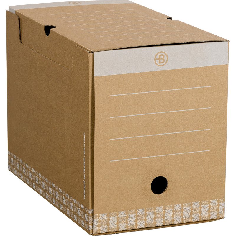Boîte archives Carton Bruneau - Dos 20 cm - Brune