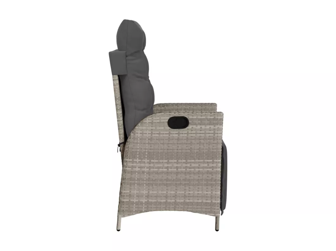 Chaises inclinables de jardin lot de 2 avec repose-pied rotin