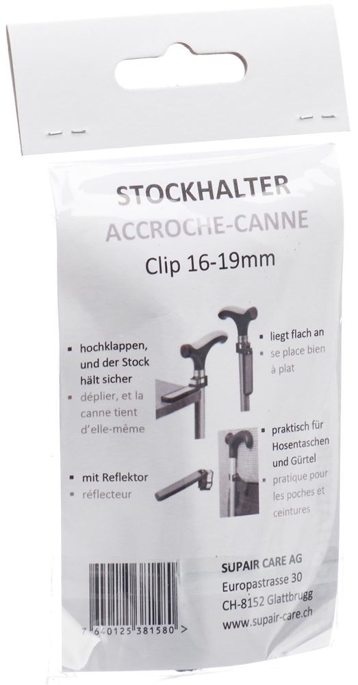 SUPAIR Gehstockhalter mit Reflektor<br>1 Stück, 16-19mm