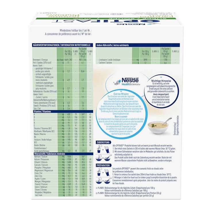 Optifast home Suppe Kartoffel-Lauch Pulver, 8X55 g