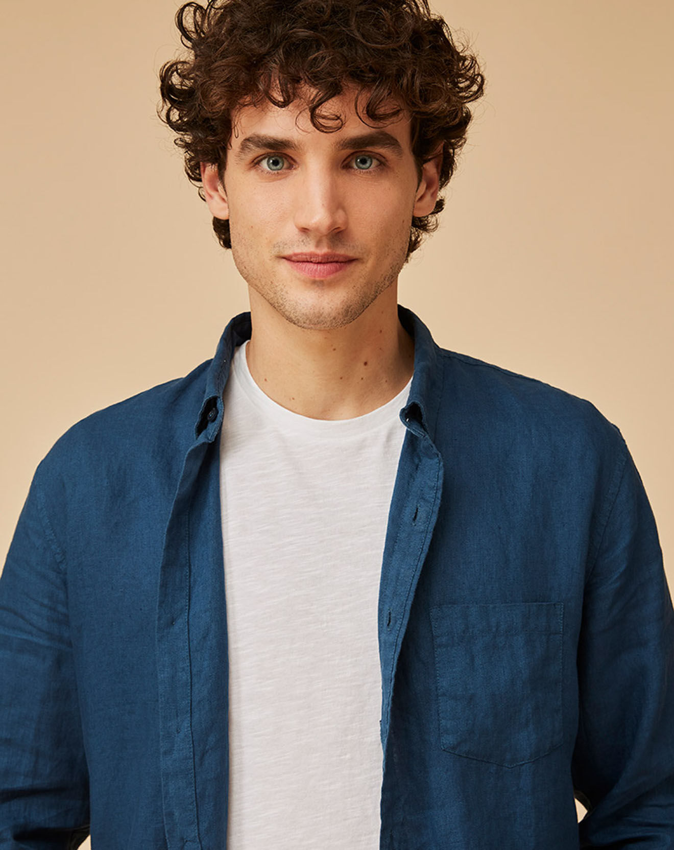 Harris Wilson Chemise Slim Fit 100% Lin Bernardin amiral