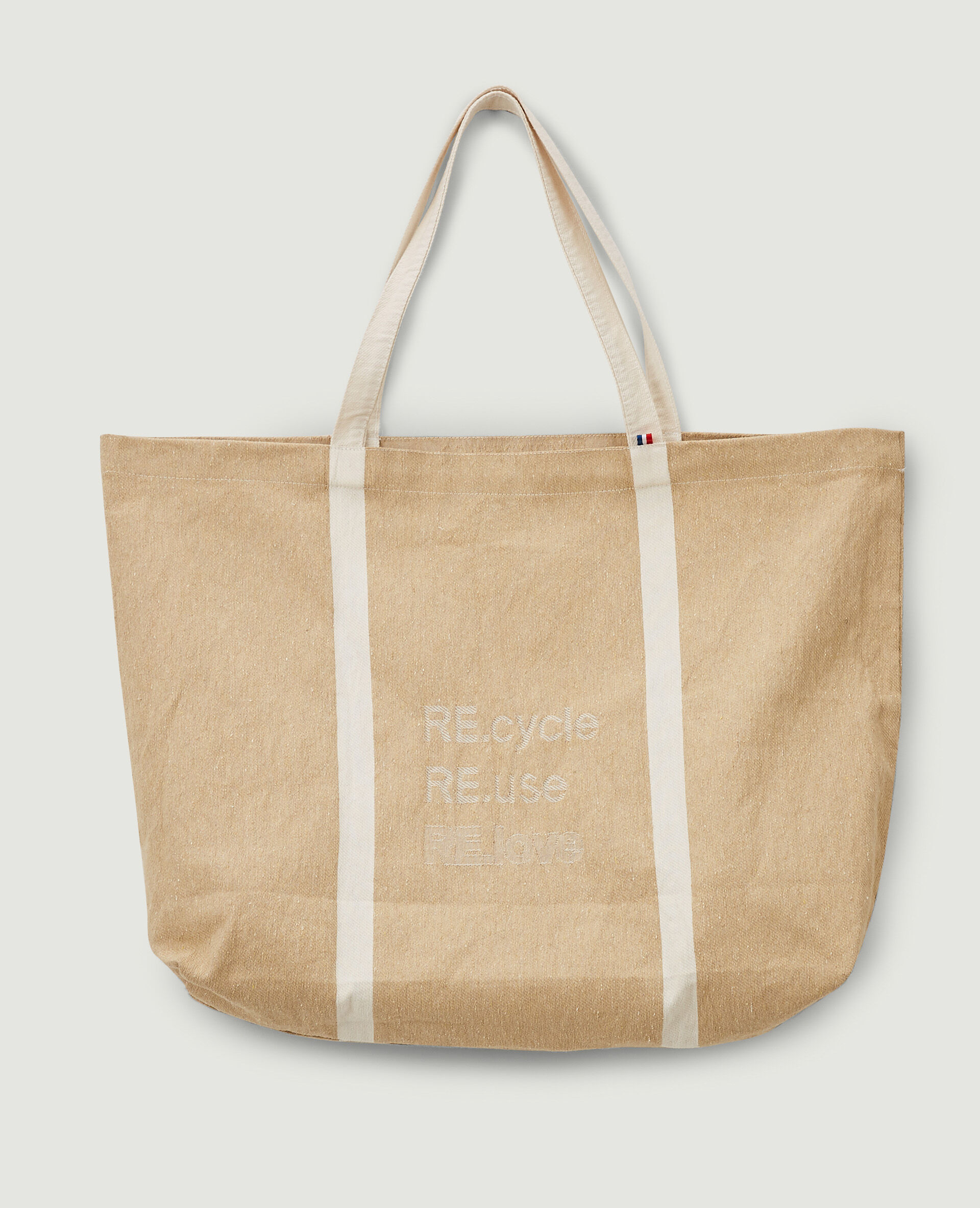 Grand tote bag 100% recyclé - Taupe