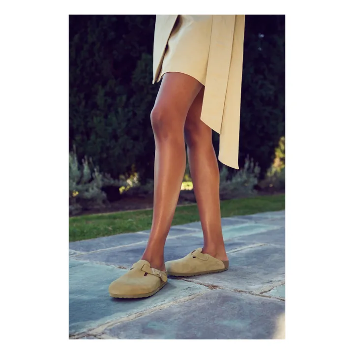 BIRKENSTOCK Mules Boston Chaussant Normal | Vert kaki clair