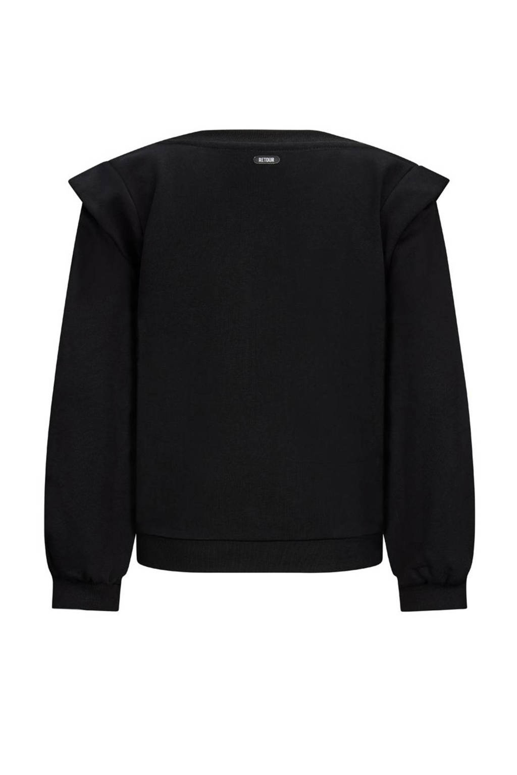 Retour Jeans sweater Yarissa zwart/oranje