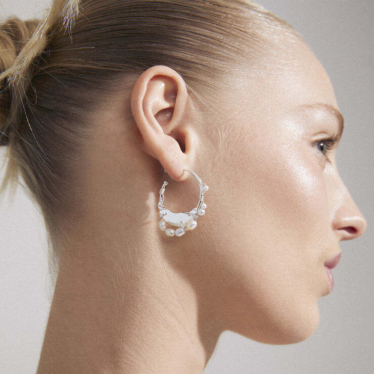 Pilgrim FOCUS recycled hoop earrings silver-plated Sølv