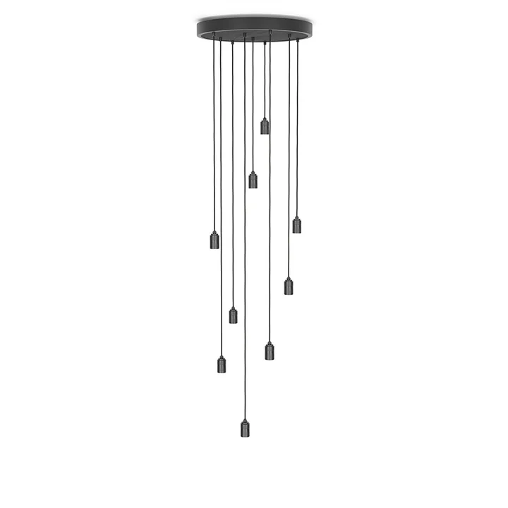 Tala - Brass Nine Pendelleuchte, schwarz / Aluminium eloxiert