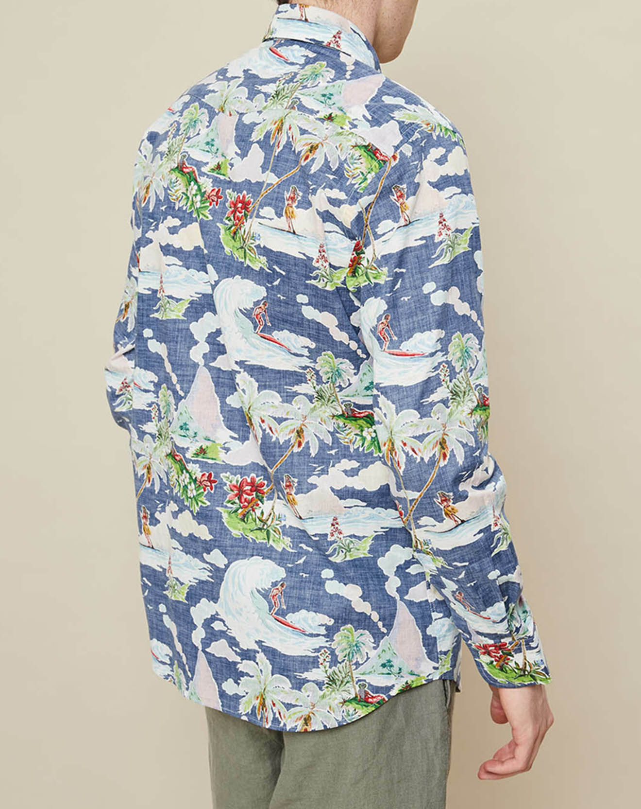 Hartford Chemise slim Storm imprimée bleue