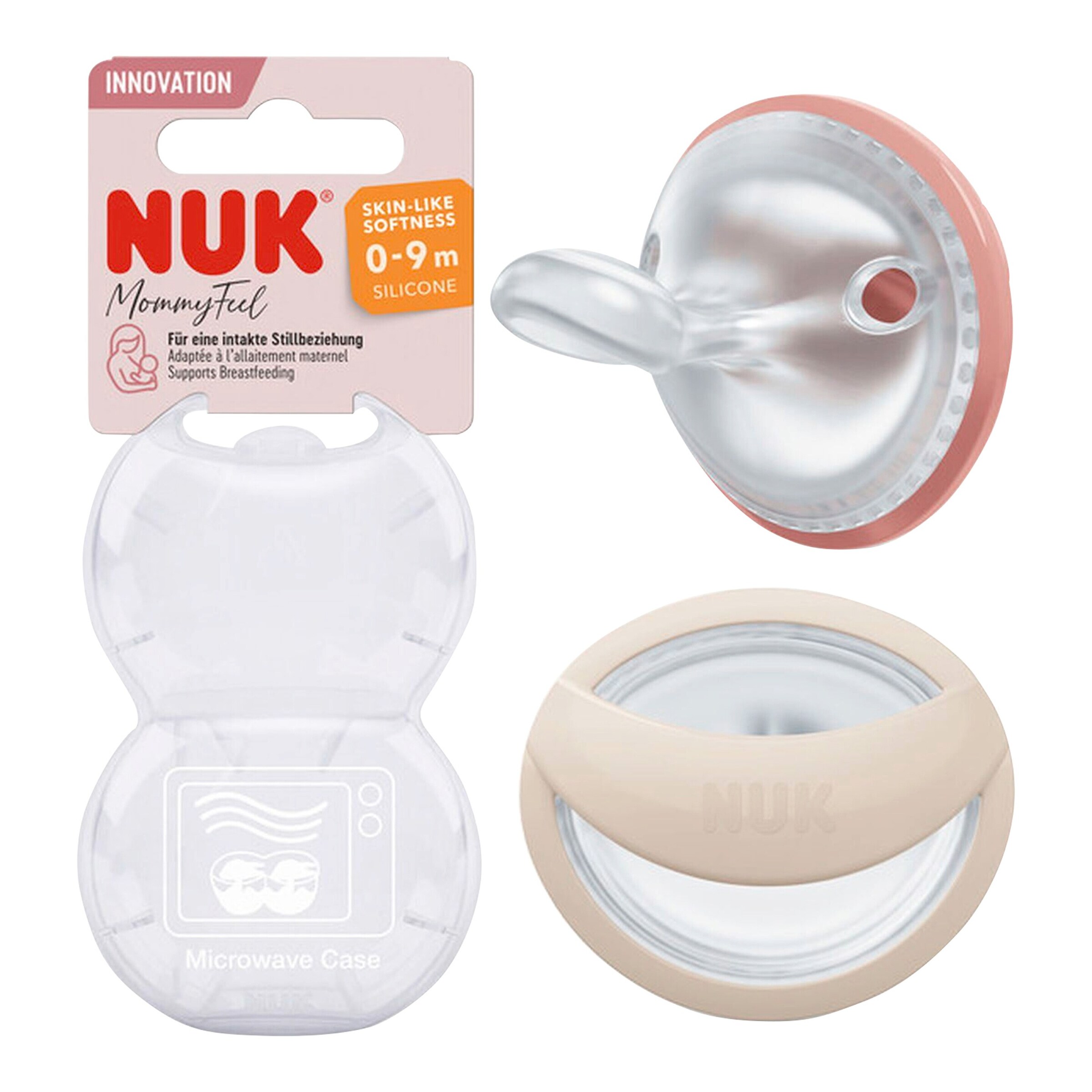 NUK 2er-Pack Schnuller MommyFeel Silikon 0-9M blush-sandstone