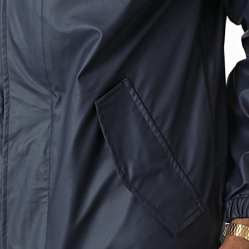 Veste Zippée Capuche Longue Bleu Marine